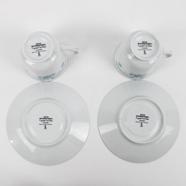 4 Pc Set Ekco International Winsford Flat Cups and Saucers