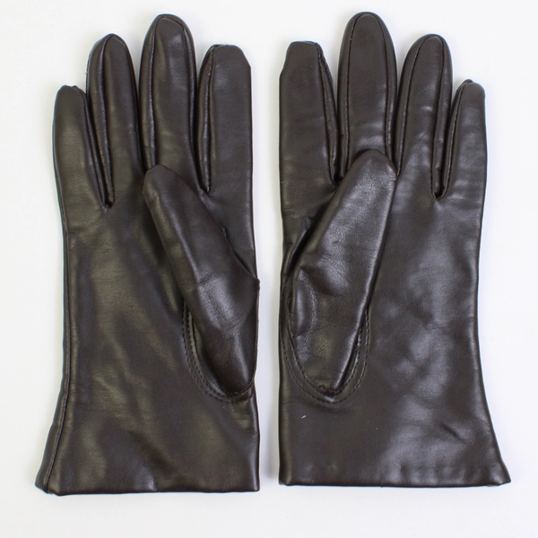 Unbranded Dark Brown Vinyl and Acrylic Gloves Women's Size Large