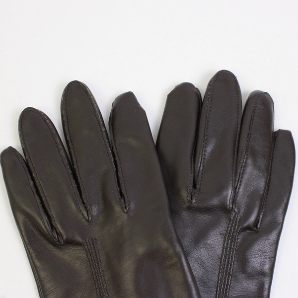 Unbranded Dark Brown Vinyl and Acrylic Gloves Women's Size Large