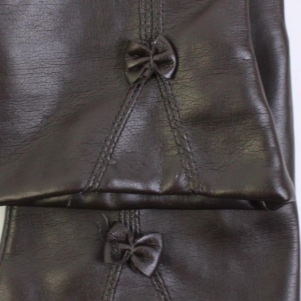 Unbranded Dark Brown Vinyl and Acrylic Gloves Women's Size Large