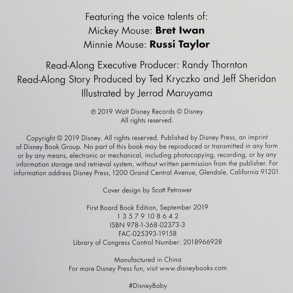 Disney Baby My Little Lullabies Read-Along Storybook & CD 2019 Board Book