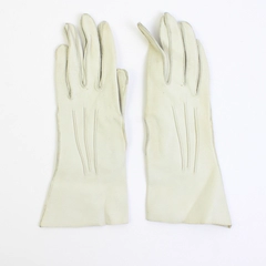 Vintage Unbranded Handmade Women's S White Leather Gloves
