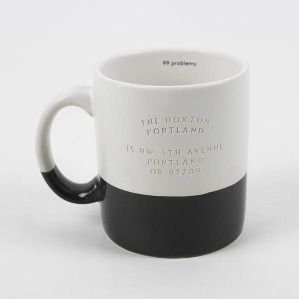 The Hoxton Hotel Portland Oregon White and Gray Ceramic Coffee Mug