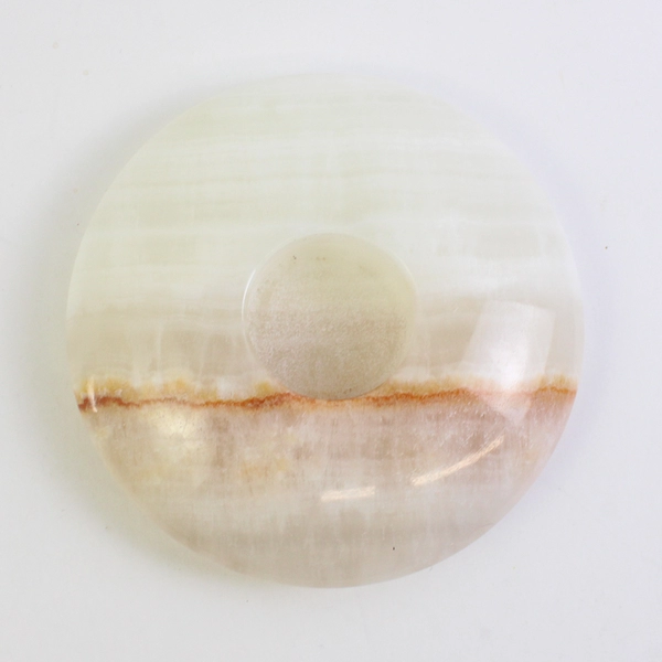 Vintage Stone White Cream Marble Pillar Candle Holder Flat Round