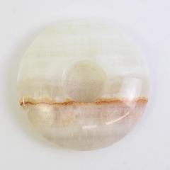 Vintage Stone White Cream Marble Pillar Candle Holder Flat Round