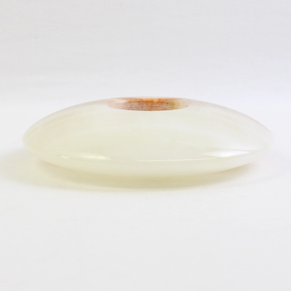 Vintage Stone White Cream Marble Pillar Candle Holder Flat Round