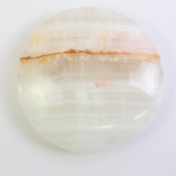 Vintage Stone White Cream Marble Pillar Candle Holder Flat Round