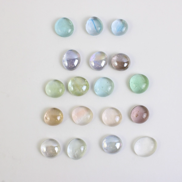 Lot Of 468 Unbranded Aquarium Glass Stones Pebble Shaped Iridescent Clear/Green