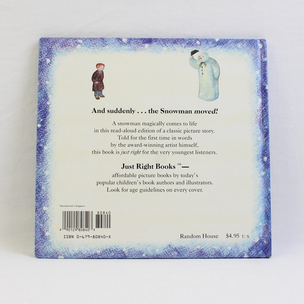 The Snowman Storybook by Raymond Briggs A Just Right Book For 2's & 3's 1990 HC