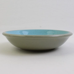 Vintage MCM Harkerware Blue Speckled Coupe Dessert Bowl 5 1/4"