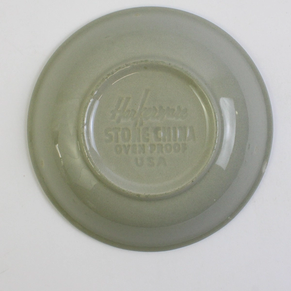 Vintage MCM Harkerware Blue Speckled Coupe Dessert Bowl 5 1/4"