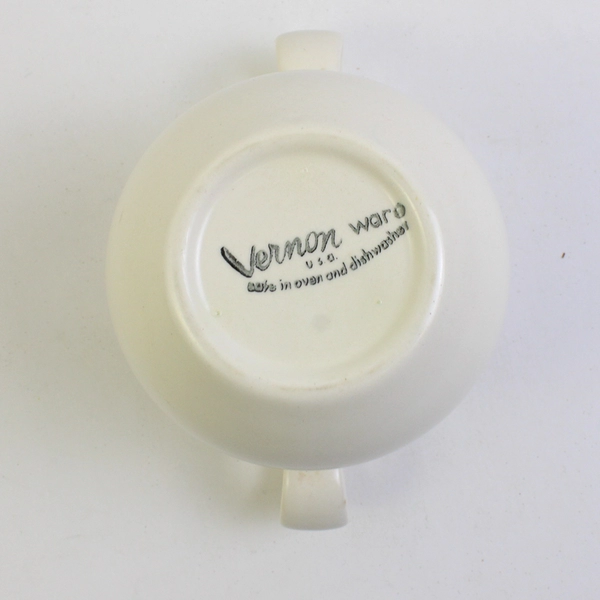 VTG Vernon Kilns Rose A Day MCM Ceramic Sugar Bowl No Lid