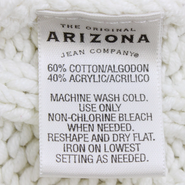 Arizona Jean Co Juniors XL Ivory Hooded Cable Knit Half Sleeve Cardigan 