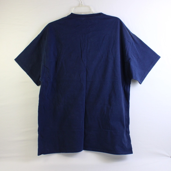 Hanes Solid Blue Color Short Sleeve Sun & Moon Printed T-Shirt Men's Size XL