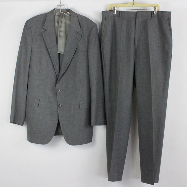 Vintage 80's Kingsridge Custom Men's Gray 2 Piece Suit 44R and 38/33