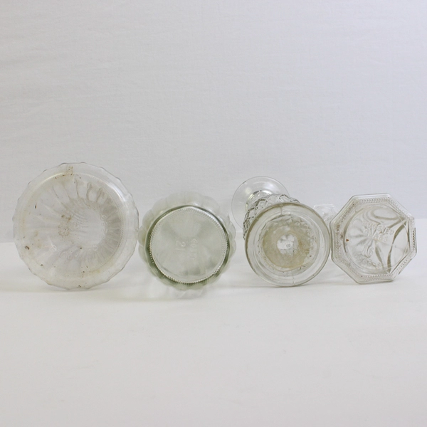 Lot of 4 Clear Glass Assorted Flower Vases Modern Skinny Flawed