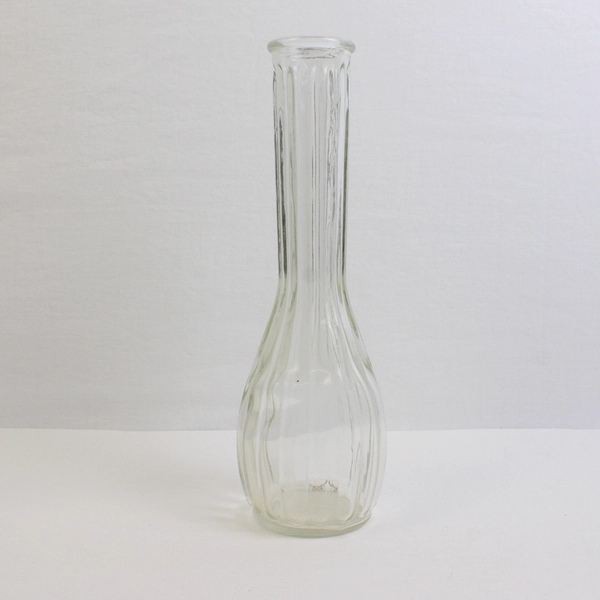 Lot of 4 Clear Glass Assorted Flower Vases Modern Skinny Flawed