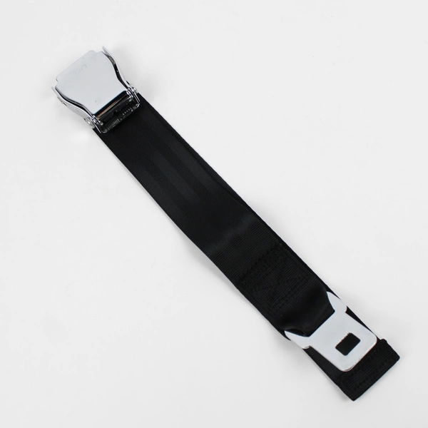 Unbranded Black Airplane Seat Belt Extender W/ Owners Card & Bag