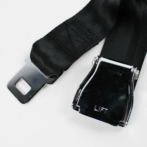Unbranded Black Airplane Seat Belt Extender W/ Owners Card & Bag
