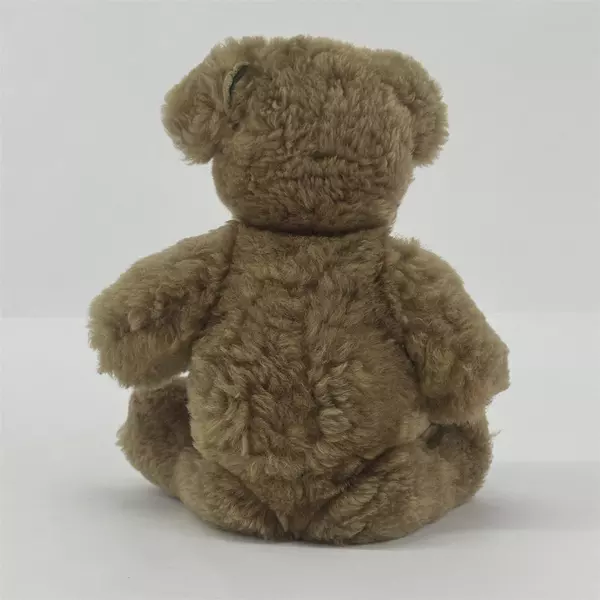 Vtg Jointed Brown Teddy Bear With Green Felt Pads On Its Paws And Inside Ears