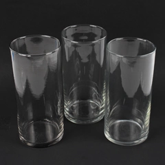 Lot Of 3 Unbranded Clear Glass Cylinder Vase 1 7.75" Tall 2 7.5" Tall