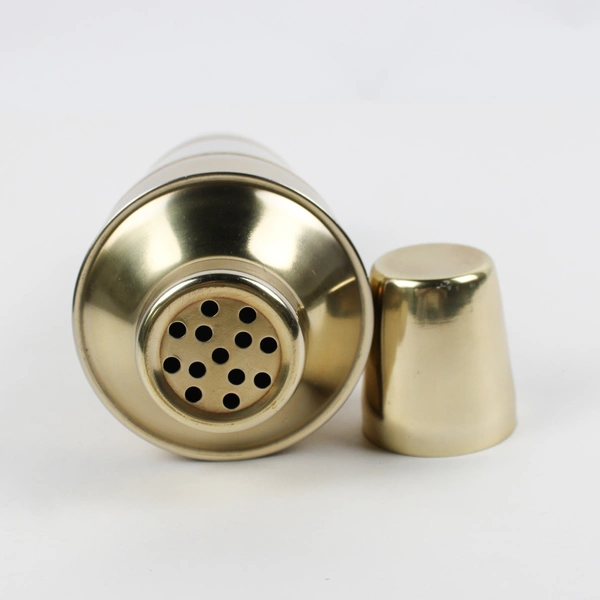 Bloomingville Cocktail Shaker Stainless Steel Gold Color 10" Tall 3.75" Diameter