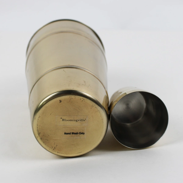 Bloomingville Cocktail Shaker Stainless Steel Gold Color 10" Tall 3.75" Diameter