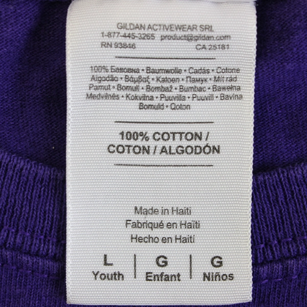 Gildan Duniway Middle School 1993 Purple Cotton T-Shirt Youth Size Large