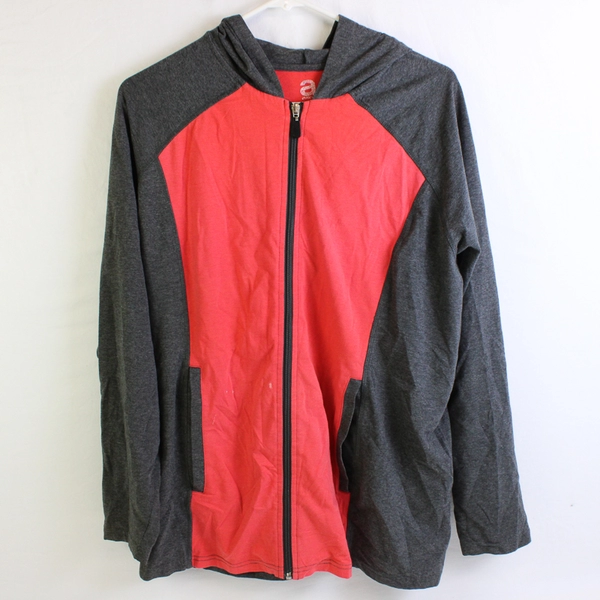 Avenue Gray/Red Zip Up Long Sleeve Sweater/Hoodie Womens Size 18/20