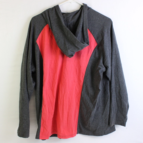 Avenue Gray/Red Zip Up Long Sleeve Sweater/Hoodie Womens Size 18/20