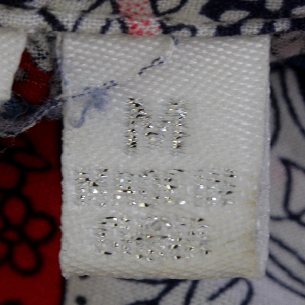 Red and Blue Paisley Balloon Sleeve Blouse Women's Size Medium