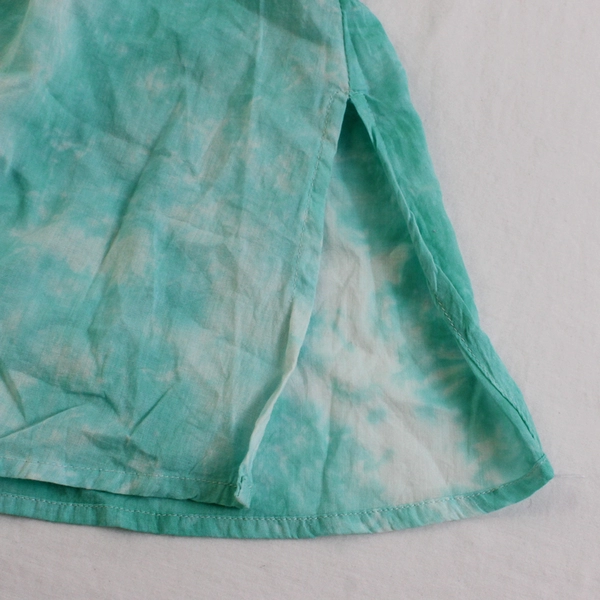 Chaudry KC Semi-Sheer Aqua Blue Long-Sleeve V-Neck Sequins Top Women's Large