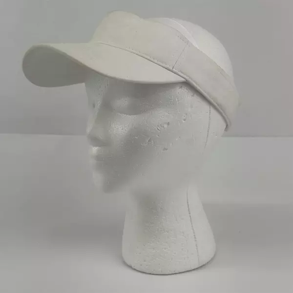 White Women's Sun Visor Hat UV Protection Adjustable Summer Cap