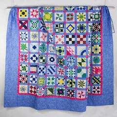 Handmade Multicolor Patchwork Queen Quilt Sylvia's Bridal Pattern 88" x 98"