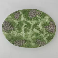 18 Inch San Marco Oval Serving Platter Embossed Grape Motif Made in Italy