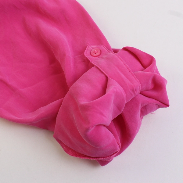 Chico's Bubblegum Pink Roll-Tab Sleeve Button-Up Women's Size 3