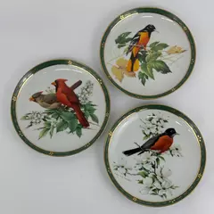 3 Danbury Mint The Songbirds Series Collector Plates By Roger Tory Peterson 1990