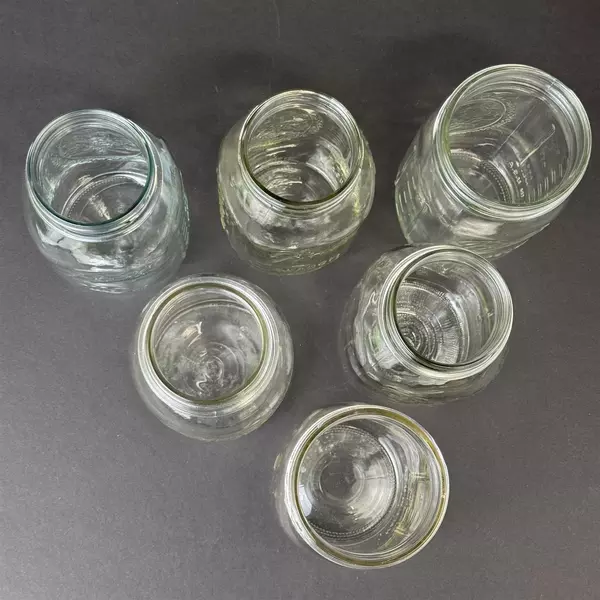 Lot of 7 Clear Glass Quart Canning Jars 6 Ball And 1 Kerr No Lids