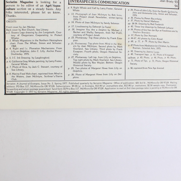 Vintage Lot of 2 Seriatim Journal Of Ecotopia Magazine Spring 1977 Summer 1977