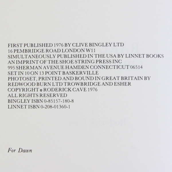 Rare Book Librarianship by Roderick Cave (1976, Hardcover)