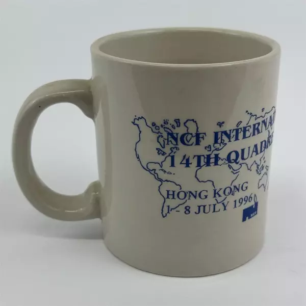 NCF International 14th Quadrennial Conference Hong Kong 1996 White Ceramic Mug