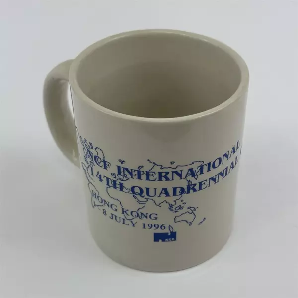 NCF International 14th Quadrennial Conference Hong Kong 1996 White Ceramic Mug