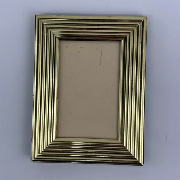 Neiman Marcus Brass Striped Photo Frame Holds 2" x 3.5 Picture Made in Italy