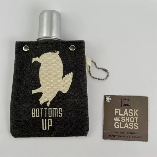 Botttoms UP TOTE+ABLE Totable Wine Water Canvas Canteen BPA Free Liner Bag 4 oz