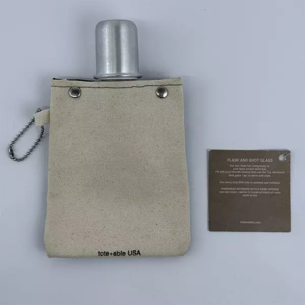 Botttoms UP TOTE+ABLE Totable Wine Water Canvas Canteen BPA Free Liner Bag 4 oz