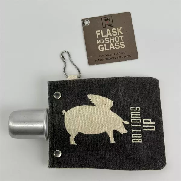 Botttoms UP TOTE+ABLE Totable Wine Water Canvas Canteen BPA Free Liner Bag 4 oz