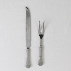 Vintage Set of 2 Reed & Barton Renaissance Serveware Carving Fork & Knife 18/10