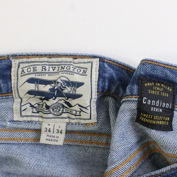 Ace Rivington Men's 34x34 Medium Wash Tapered-Leg Distressed Jeans