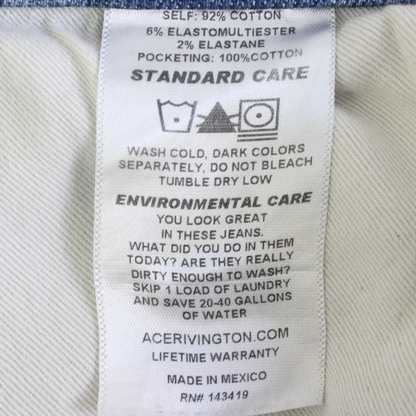 Ace Rivington Men's 34x34 Medium Wash Tapered-Leg Distressed Jeans