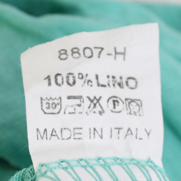 Meo Meli Seafoam Green Square Neck Cropped Linen Peasant Top Women's Size Medium